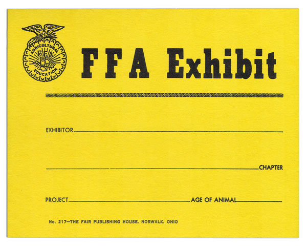 #217 - FFA Exhibit Cards