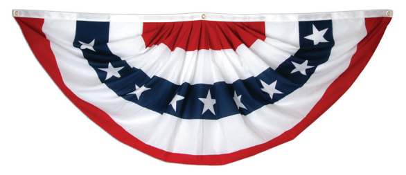 #103 - Poly/Cotton Fan Bunting w/ Stars and Stripes