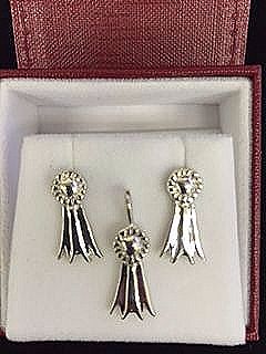 #3006 - Sterling Silver Rosette Earrings 1/2" long