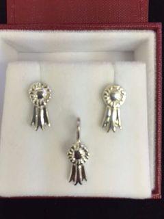 #3002 - Sterling Silver Rosette Earrings 1/4" long
