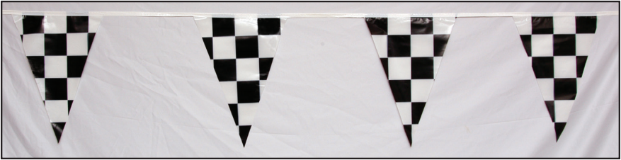 #97 - Black and White Plastic Checker Pennants