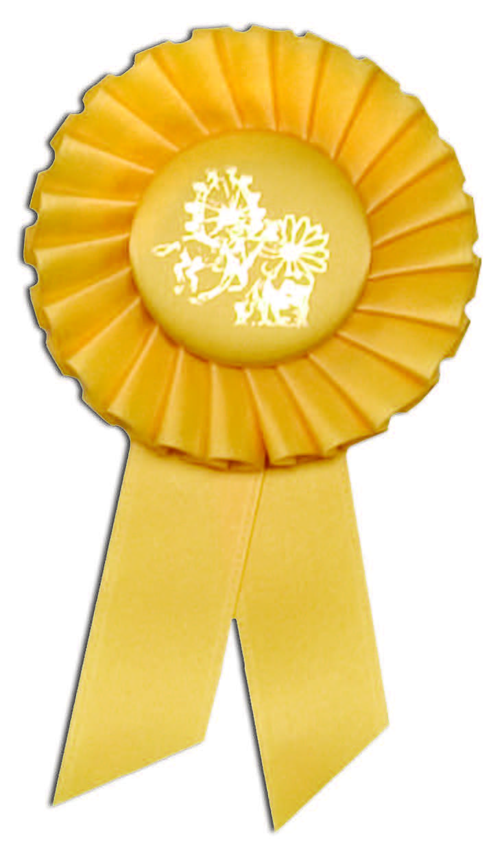 #1462 - 3-1/8" Mini Rosette w/Two Streamers