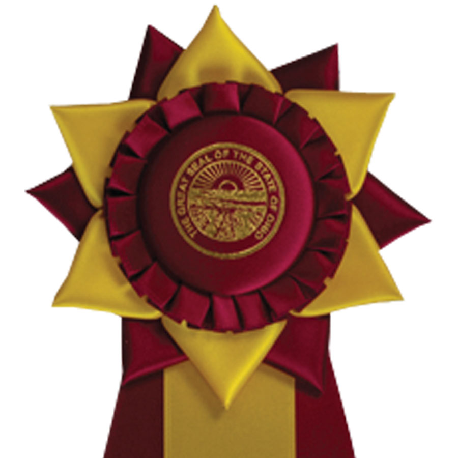 #1813 - 5" Rosette w/Three Streamers