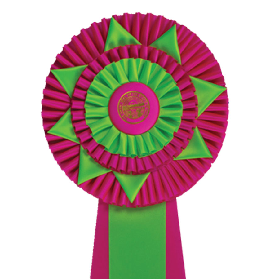 #1818 - 8" Rosette w/Three Streamers