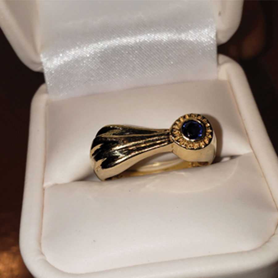 #3015 - Rosette Ring 14K Gold w/CZ