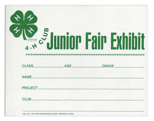 #218 - 4-H Exhibit Card