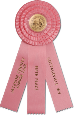 #483 - 4-1/2” Rosette w/Three Streamers